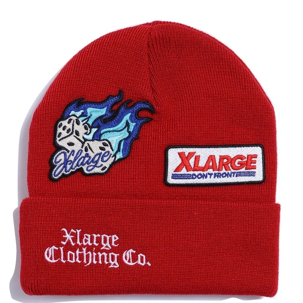 RACING TEAM CUFF BEANIE-Red-ONE SIZE